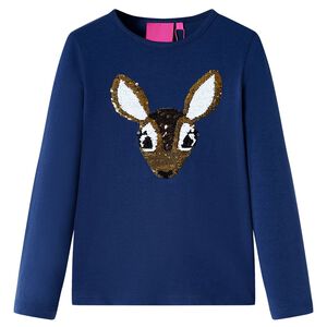 vidaXL T-shirt enfants &agrave; manches longues bleu marine 92