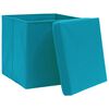 vidaXL Bo&icirc;tes de rangement avec couvercles 10pcs 28x28x28cm Bleu azur&eacute;
