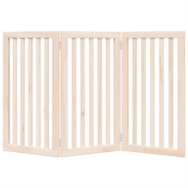 vidaXL Barri&egrave;re pour chien pliable &agrave; 3 panneaux 150 cm Bois de peuplier