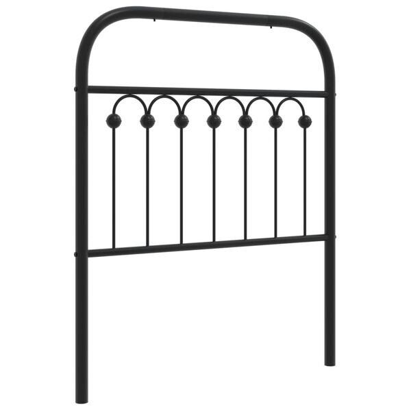 vidaXL T&ecirc;te de lit m&eacute;tal noir 75 cm