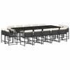 vidaXL Ensemble &agrave; manger de jardin 15 pcs coussins noir r&eacute;sine tress&eacute;e