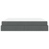 vidaXL Cadre de lit avec matelas avec matelas 2 pcs Gris Fonc&eacute; tissu