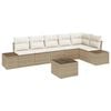 vidaXL Ensemble de canap&eacute; de jardin Beige et cr&egrave;me polyrotin