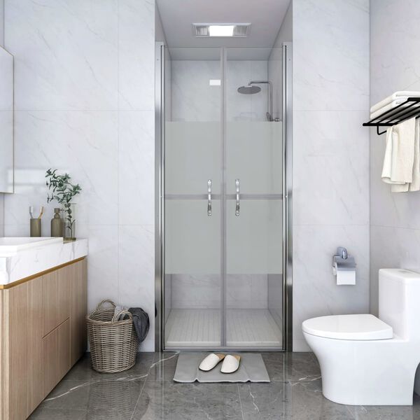 vidaXL Porte de douche ESG demi-dépoli 76x190 cm