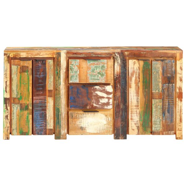 vidaXL Buffet avec 3 tiroirs et 4 portes Bois de r&eacute;cup&eacute;ration solide