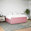 vidaXL Sommier &agrave; lattes de lit avec matelas Rose 200x200 cm Velours