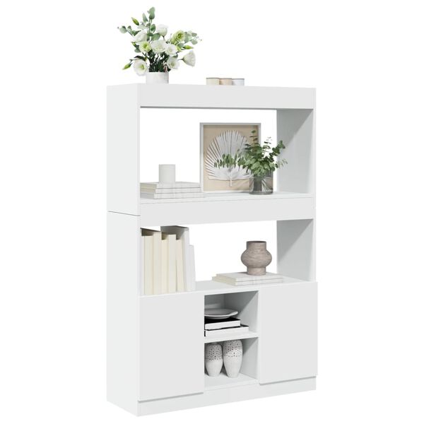 vidaXL Buffet haut blanc 92x33x140 cm bois d'ing&eacute;nierie