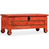 vidaXL Coffre de rangement bois de manguier massif 101x39x42 cm rouge