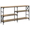 vidaXL Table console avec &eacute;tag&egrave;re Ch&ecirc;ne artisanal 150 x 29 x 76,5 cm