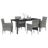 vidaXL Ensemble de salle &agrave; manger pour jardin 5 pcs Gris polyrotin
