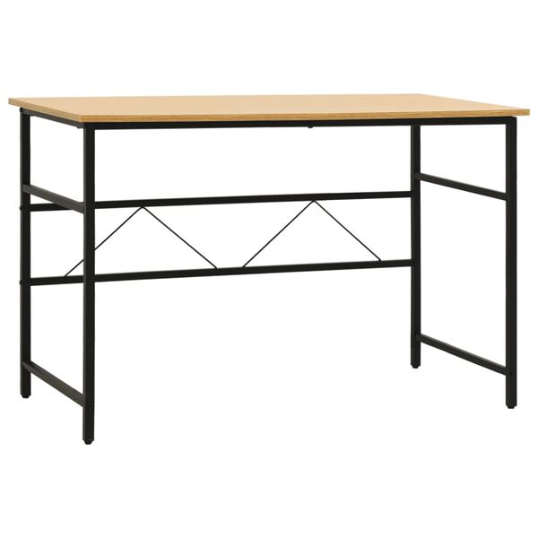vidaXL Bureau d'ordinateur Noir/ch&ecirc;ne clair 105x55x72 cm MDF et m&eacute;tal