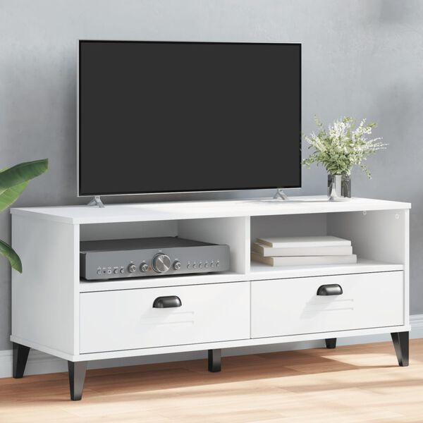 vidaXL Meuble TV VIKEN blanc bois d'ing&eacute;nierie