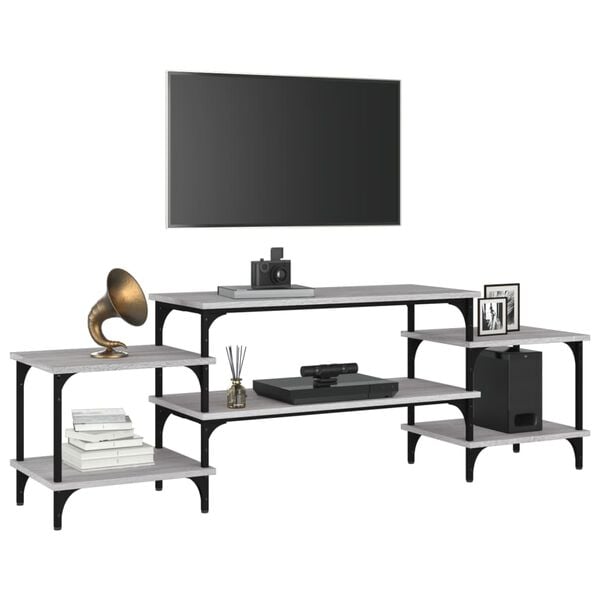 vidaXL Meuble TV Sonoma gris 157x35x52 cm bois d'ing&eacute;nierie