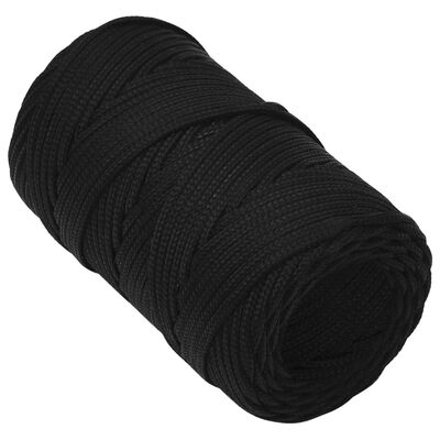 vidaXL Corde de travail Noir 2 mm 250 m Polyester