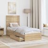vidaXL Lit de Rangement Ch&ecirc;ne Sonoma 75 x 190 cm Bois d'ing&eacute;nierie