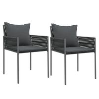 vidaXL Chaises de jardin avec coussins lot de 2 noir 54x61x83 cm rotin