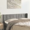 vidaXL T&ecirc;te de lit avec oreilles Gris clair 147x16x78/88 cm Velours