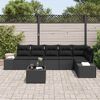vidaXL Ensemble de canapé de jardin avec coussin 7 pcs Noir polyrotin