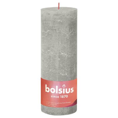 Bolsius Bougies pilier rustiques Shine 4 pcs 190x68 mm Gris sableux