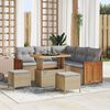 vidaXL Ensemble de canap&eacute; de jardin 9 pcs Beige et Gris clair