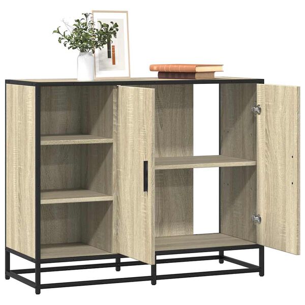 vidaXL Buffet ch&ecirc;ne sonoma 92x35x76 cm bois d'ing&eacute;nierie