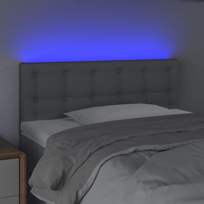 vidaXL Tête de lit à LED Gris clair 100x5x78/88 cm Tissu