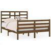 vidaXL Cadre de lit sans matelas marron miel bois massif 135x190 cm