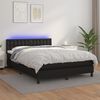 vidaXL Sommier &agrave; lattes de lit avec matelas et LED Noir 140x190cm