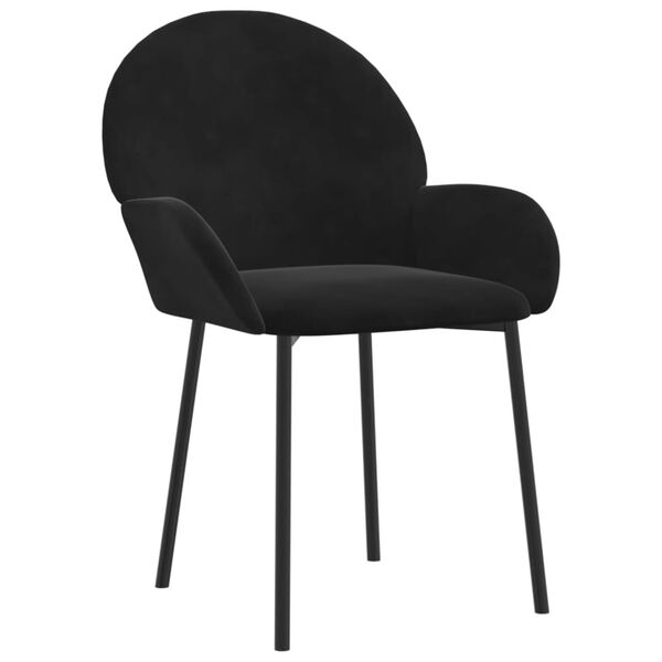 vidaXL Chaises à manger lot de 2 Noir Velours