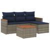 vidaXL Ensemble de canap&eacute; de jardin 5 pcs avec coussins gris r&eacute;sine tress&eacute;e