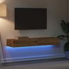 vidaXL Meubles TV avec &eacute;clairages LED 2 pcs ch&ecirc;ne artisanal