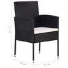vidaXL Ensemble &agrave; manger de jardin 7 pcs R&eacute;sine tress&eacute;e Noir