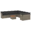 vidaXL Salon de jardin 11 pcs avec coussins gris r&eacute;sine tress&eacute;e
