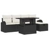 vidaXL Ensemble de canap&eacute; de jardin avec coussin 6 pcs Noir Poly rotin