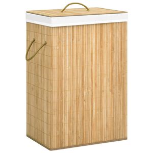 vidaXL Panier &agrave; linge avec 2 sections bambou 72 L