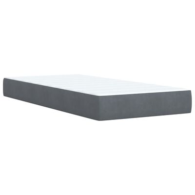 vidaXL Sommier à lattes de lit avec matelas gris foncé simple velours