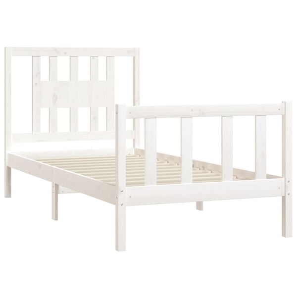 vidaXL Cadre de lit sans matelas blanc bois de pin massif 90x200 cm