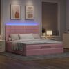 vidaXL Cadre de lit ottoman avec matelas rose 160x200 cm velours