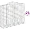 vidaXL Paniers &agrave; gabions arqu&eacute;s 6 pcs 200x50x160/180 cm Fer galvanis&eacute;