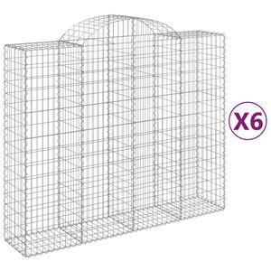 vidaXL Paniers &agrave; gabions arqu&eacute;s 6 pcs 200x50x160/180 cm Fer galvanis&eacute;