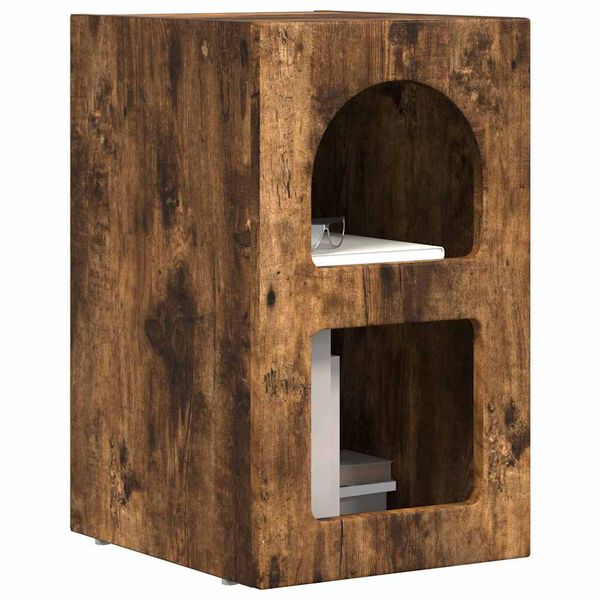 vidaXL Table de chevet Ch&ecirc;ne fum&eacute; 29,5 x 33,5 x 50 cm