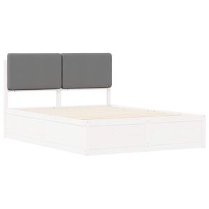 vidaXL Cadre de lit avec t&ecirc;te de lit rembourr&eacute;e Gris clair 75 x 190 cm