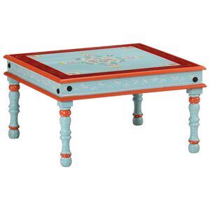 vidaXL Table basse bleu bois de manguier massif peint &agrave; la main