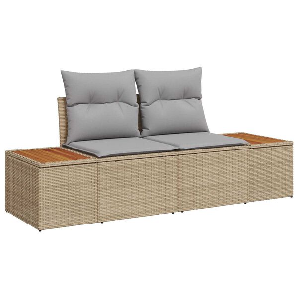vidaXL Ensemble de canap&eacute; de jardin 8 pcs Beige Poly rotin