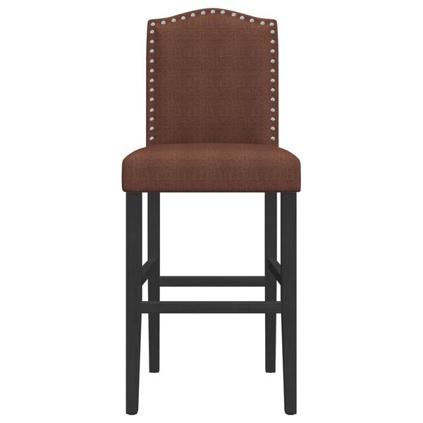 vidaXL Chaises de bar lot de 2 bois massif d'h&eacute;v&eacute;a et tissu