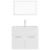 vidaXL Ensemble de meubles de salle de bain Blanc Agglom&eacute;r&eacute;