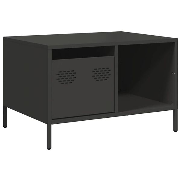 vidaXL Table basse noir 68,5x50x43,5 cm acier lamin&eacute; &agrave; froid