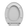 vidaXL Si&egrave;ge de toilette &agrave; fermeture en douceur Gris clair Ovale