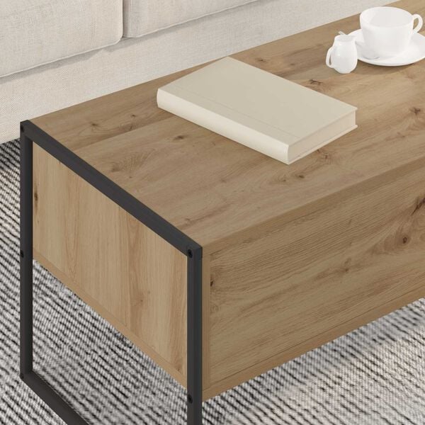 vidaXL Table basse Ch&ecirc;ne artisan 100 x 46 x 40 cm Bois d'ing&eacute;nierie