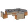 vidaXL Salon de jardin avec coussins 13 pcs beige r&eacute;sine tress&eacute;e